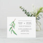 ミニマリスト葉グリーンモダン結婚式招待状 招待状 (スタンド正面)