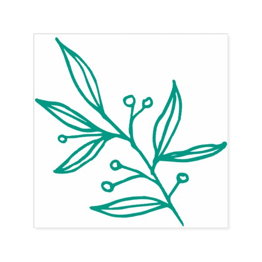 ミニマリスト葉スケッチ結婚フローラ文房具 セルフインキングスタンプ (デザイン)