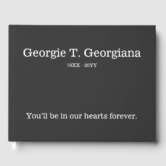 ミニマリスト葬儀/メモリアル・ゲストブック ゲストブック (正面)