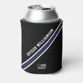 ミニマリスト薄青ライン警察官カスタム 缶クーラー (缶裏面)