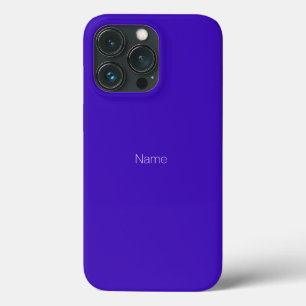 ミニマリスト藍色名前をカスタムするモノグラム無地の iPhone 13 PROケース