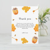 ミニマリスト蜂蜜フレーム赤ちゃんシャワー サンキューカード (スタンド正面)
