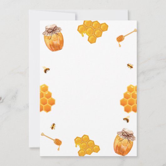 ミニマリスト蜂蜜フレーム赤ちゃんシャワー サンキューカード (裏面)