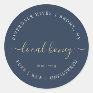 ミニマリスト蜂蜜ラベル純粋なローローカル ラウンドシール