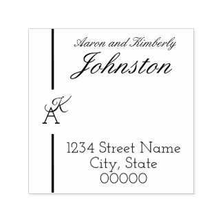 ミニマリスト行イニシャルスタンプ セルフインキングスタンプ