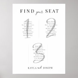 ミニマリスト表3結婚の座席表ボード ポスター
