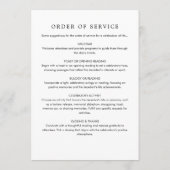 ミニマリスト記念碑、生活お祝いと葬儀 プログラム (裏面)