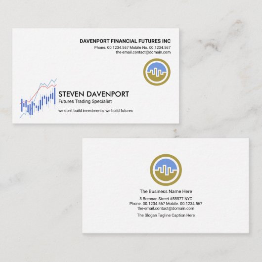 ミニマリスト証券取引所グラフ財務顧問  名刺 (正面/裏面)
