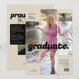 ミニマリスト誌カバートレンディーGrad Photo 招待状