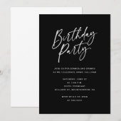 ミニマリスト誕生日パーティー招待状 招待状 (正面/裏面)
