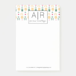 ミニマリスト象徴的フローライニシャル ポストイット