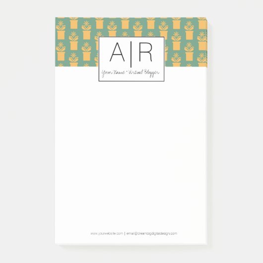 ミニマリスト象徴的フローライニシャル ポストイット (正面)