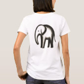 ミニマリスト象 - 太いインクのアニマルデザインを Tシャツ (裏面)