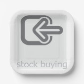 ミニマリスト買ストックのモダン財務アイコン ペーパープレート (正面)