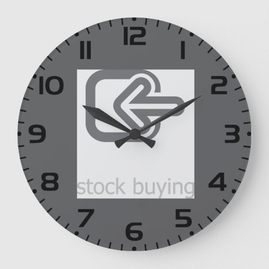 ミニマリスト買ストックのモダン財務アイコン ラージ壁時計 (正面)