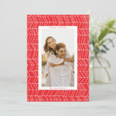 ミニマリスト赤いホワイトクリスマスキャンディケー縁どン シーズンカード (スタンド正面)