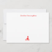 ミニマリスト赤い自転車フラットノートカード ノートカード (正面)