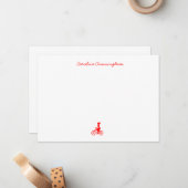 ミニマリスト赤い自転車フラットノートカード ノートカード (正面/裏面インサイチュ)