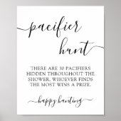 ミニマリスト赤ちゃんシャワーおしゃぶり狩りゲームサイン ポスター (正面)