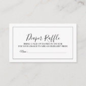 ミニマリスト赤ちゃんシャワーおむつラッフルカード エンクロージャーカード (正面)