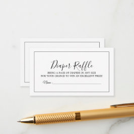 ミニマリスト赤ちゃんシャワーおむつラッフルカード エンクロージャーカード