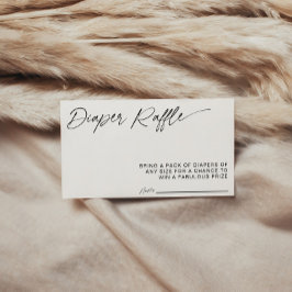ミニマリスト赤ちゃんシャワーおむつラッフルカード エンクロージャーカード