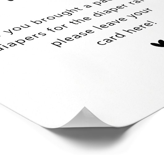 ミニマリスト赤ちゃんシャワーおむつラッフルサイン ポスター (角)