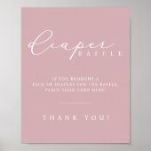 ミニマリスト赤ちゃんシャワーおむつラッフルステーションサイン ポスター (正面)