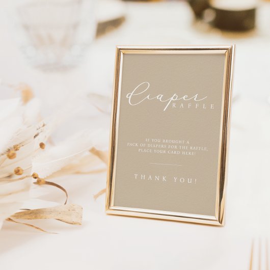 ミニマリスト赤ちゃんシャワーおむつラッフルステーションサイン ポスター