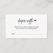 ミニマリスト赤ちゃんシャワーおむつラッフルチケット エンクロージャーカード (正面)