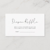 ミニマリスト赤ちゃんシャワーおむつラッフルチケット エンクロージャーカード (正面)