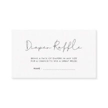 ミニマリスト赤ちゃんシャワーおむつラッフルチケット