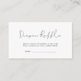 ミニマリスト赤ちゃんシャワーおむつラッフルチケット エンクロージャーカード
