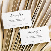 ミニマリスト赤ちゃんシャワーおむつラッフルチケット エンクロージャーカード