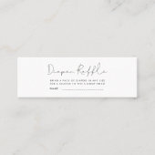 ミニマリスト赤ちゃんシャワーおむつラッフルチケット スキニー名刺 (正面)