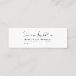 ミニマリスト赤ちゃんシャワーおむつラッフルチケット スキニー名刺