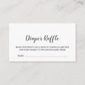 ミニマリスト赤ちゃんシャワーおむつラッフル エンクロージャーカード (正面)