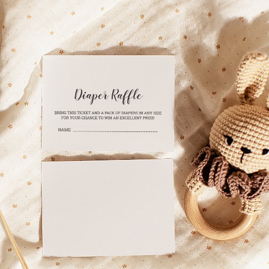 ミニマリスト赤ちゃんシャワーおむつラッフル エンクロージャーカード