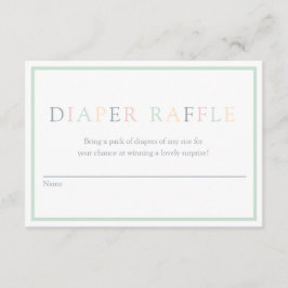 ミニマリスト赤ちゃんシャワーおむつラッフル エンクロージャーカード