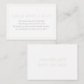 ミニマリスト赤ちゃんシャワーお願いブックカード エンクロージャーカード (正面/裏面)