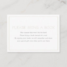 ミニマリスト赤ちゃんシャワーお願いブックカード