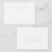 ミニマリスト赤ちゃんシャワーアドバイスカード アドバイスカード (正面/裏面)