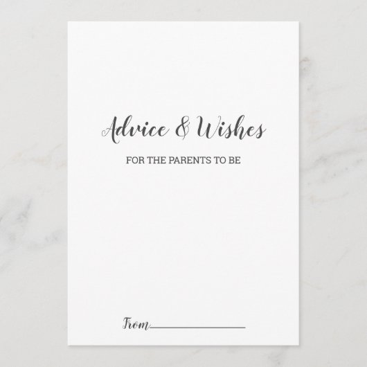 ミニマリスト赤ちゃんシャワーアドバイスカード アドバイスカード (正面)