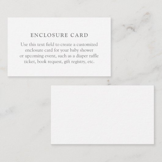 ミニマリスト赤ちゃんシャワーエンクロージャカード エンクロージャーカード (正面/裏面)