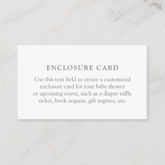 ミニマリスト赤ちゃんシャワーエンクロージャカード エンクロージャーカード (正面)