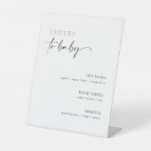 ミニマリスト赤ちゃんシャワーカクテルメニューバー 台座サイン (正面)