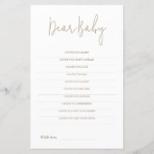 ミニマリスト赤ちゃんシャワーゲーム親愛ベビーウィッシュカード (正面)