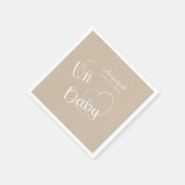 ミニマリスト赤ちゃんシャワーニュートラルベージュホワイト スタンダードカクテルナプキン (角)