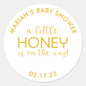 ミニマリスト赤ちゃんシャワーハニークラシックラウンドステッカー ラウンドシール (正面)