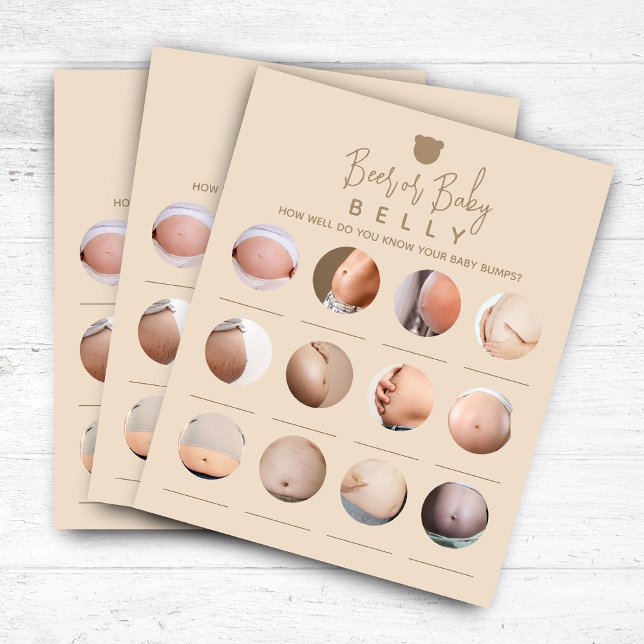 ミニマリスト赤ちゃんシャワービールまたはベビーベリーゲーム (クリエイターアップロード済み)